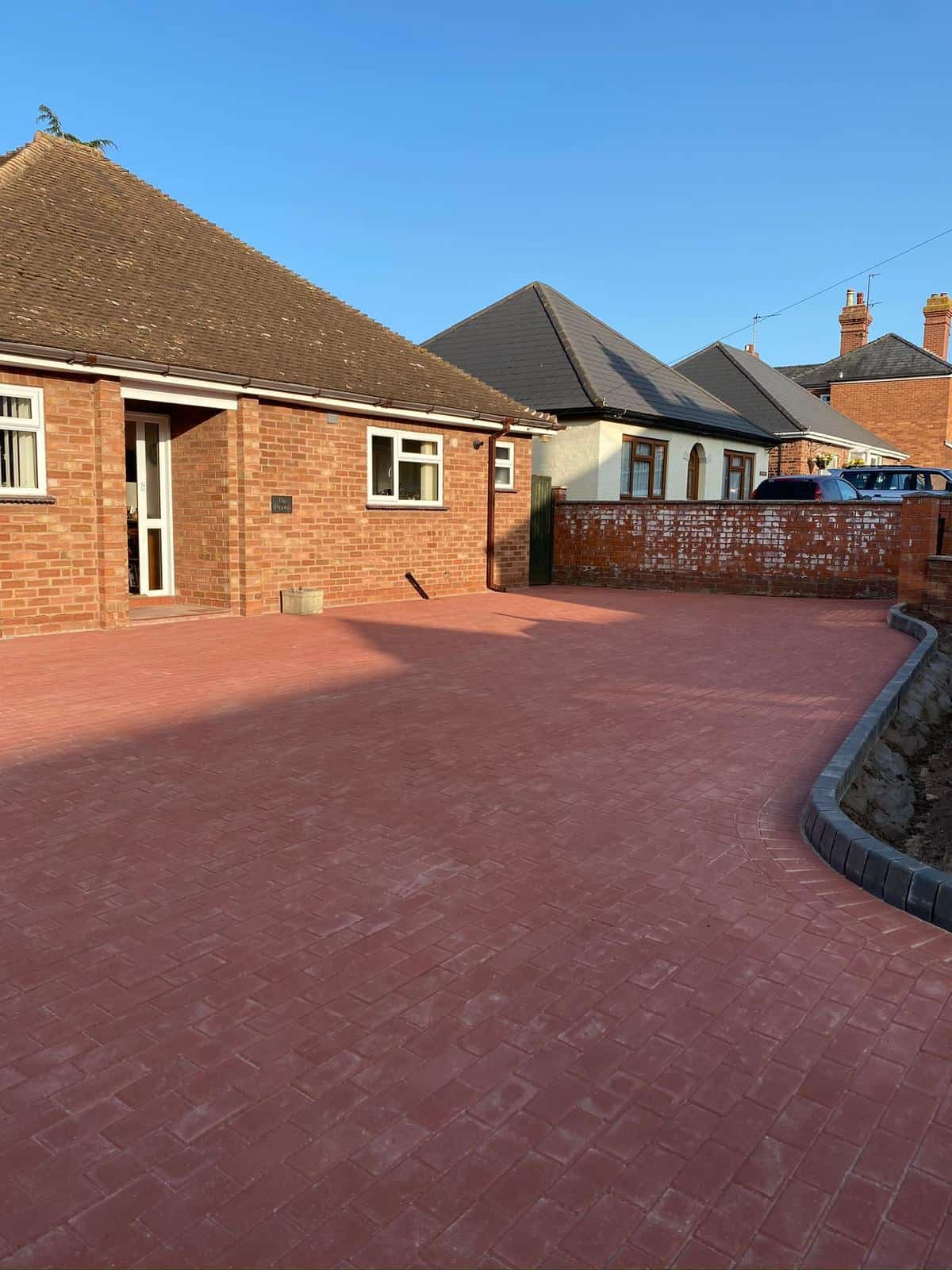 New block paving driveway with drainage channel in Gloucestershire