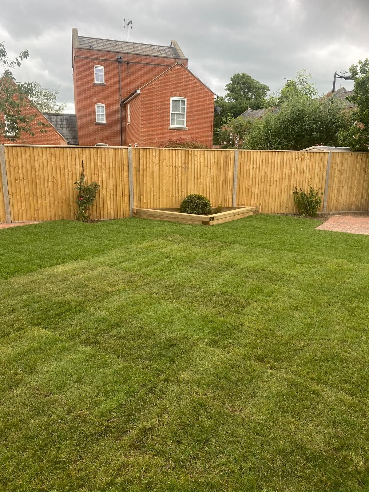 Completed turfing project in a Cheltenham back garden