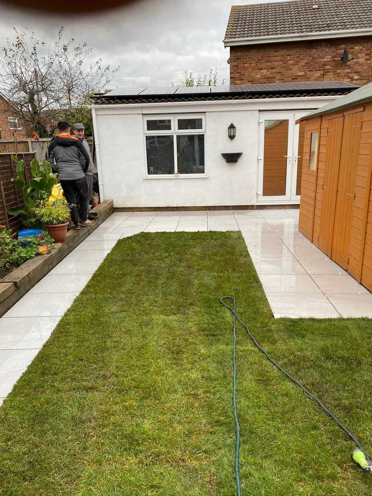 Landscaped garden with new lawn and patio in Cheltenham