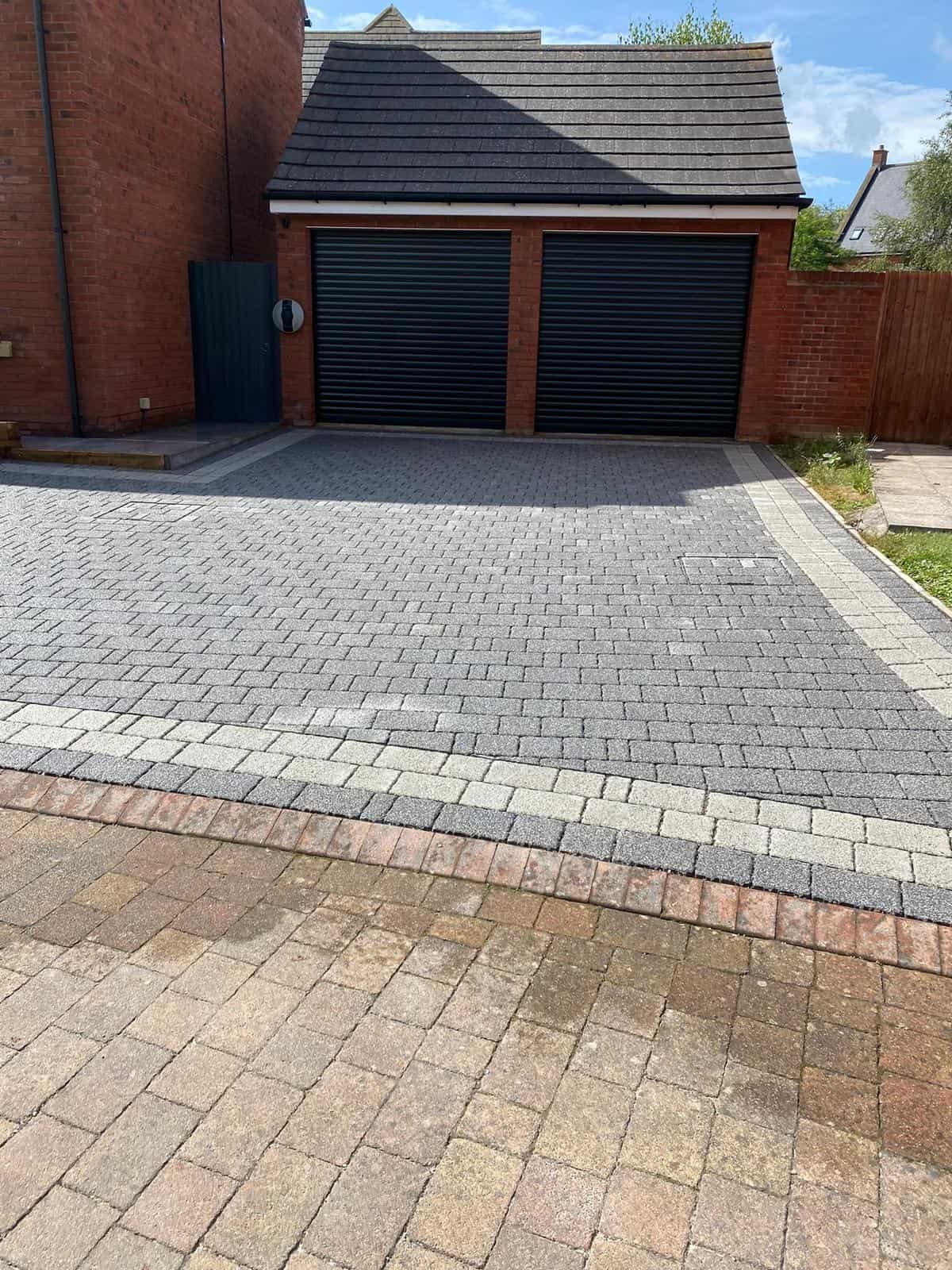 Herringbone pattern block paving driveway completed in Gloucestershire